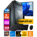 Budget Office PC SET - Ryzen 5 - 1TB NVMe SSD - 16GB RAM - Radeon Vega 7 ( 24 Inch Monitor | Muis | Toetsenbord ) + WiFi & Bluetooth