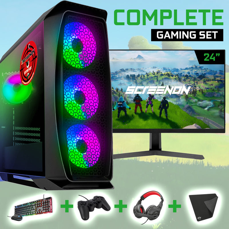 ScreenON - Gaming Set - X250126 - V1 (GamePC.X250126 + 24 Inch Monitor + Toetsenbord + Muis)