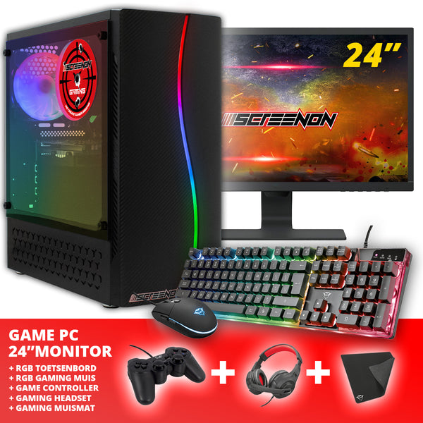 Screenon - Gaming -Set Y16584 -S1 (GamePC.Y16584 + 24 Zoll Monitor + Tastatur + Maus)