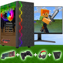 ScreenON - Minecraft Edition Gaming Set - V1, V2 & V3 (GamePC + 24 Inch Monitor + Toetsenbord + Muis + Controller + Headset + Muismat) inclusief WiFi & Bluetooth!