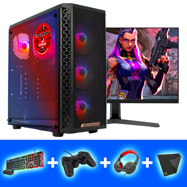 ScreenON - Gaming Set - V16173 - V1 (GamePC.V16173 + 24 Inch Monitor + Toetsenbord + Muis)