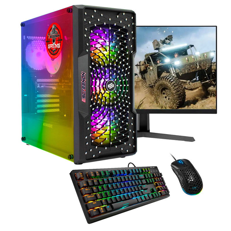 ScreenON - Gaming Set - Y54196 - V1 (GamePC.Y54196 + 24 Inch Monitor + Toetsenbord + Muis)