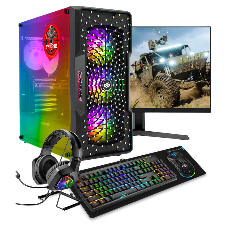 Screenon - Gaming -Set - x54196 - W1 (Gamepc.x54196 + 24 Zoll Monitor + Tastatur + Maus- und Maus -Pad + Headset & Halter)