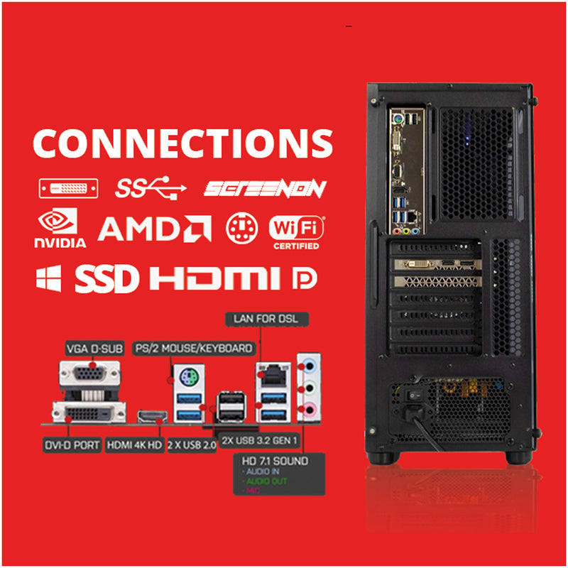 Screenon - Ryzen 5 5600X - 512GB M.2 SSD + 1TB HDD - RTX -3060 - GAMEPC.V560107 - WIFI