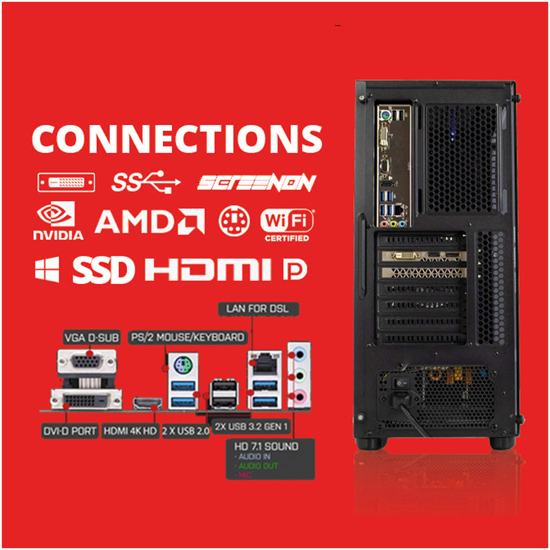 ScreenON - AMD Ryzen 7 - 1TB SSD + 3TB HDD - RTX 3060 - GamePC.X12148