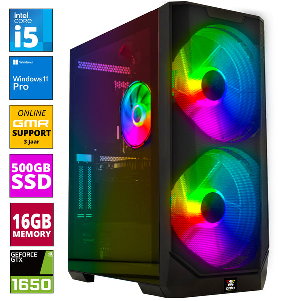 Intel Compleet PC | Intel Core i5 | 16 GB RAM | 500 GB SSD | GTX 1650 | Windows 11 Pro