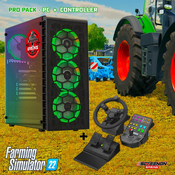 ScreenON - Farming Simulator 22 - GamePC - COMB.V21FS22 - Ryzen 7 5800X - 1TB M.2 NVMe SSD - RTX 3070 - WiFi + Saitek Farm Sim System - ScreenOn