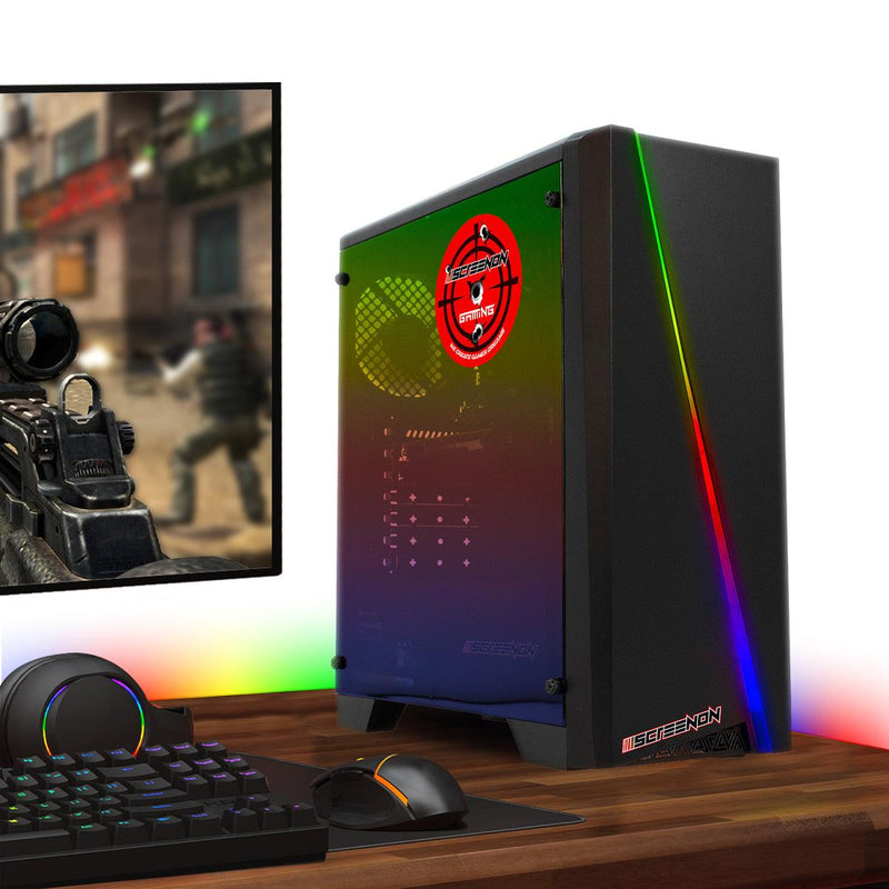 ScreenON - Game Computer / Gaming PC - Ryzen 5 - 500GB M.2 SSD - 16GB RAM - GTX 1650 - Game PC TX88285 - Windows 11 - ScreenOn