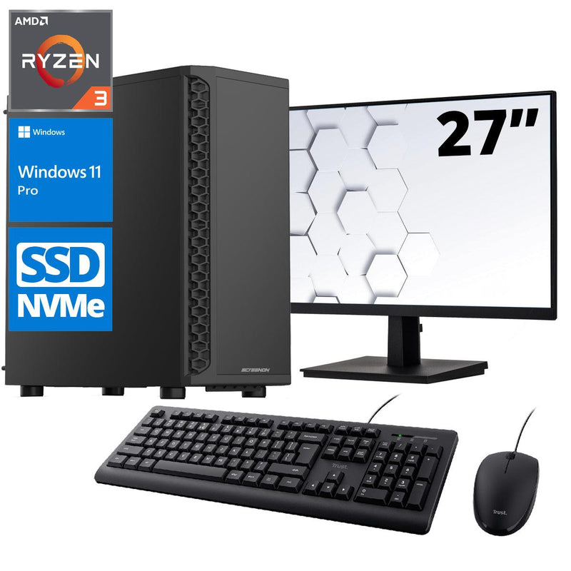 ScreenON - Office Set - X105125 - V2 (OfficePC.X105125 + 27 Inch Monitor + Toetsenbord + Muis) - ScreenOn